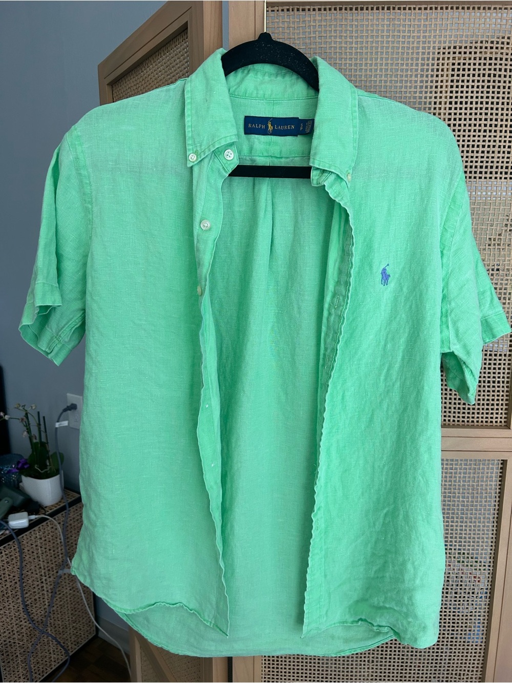 Ralph Lauren Light Green Short-Sleeve Button-Down Shirt